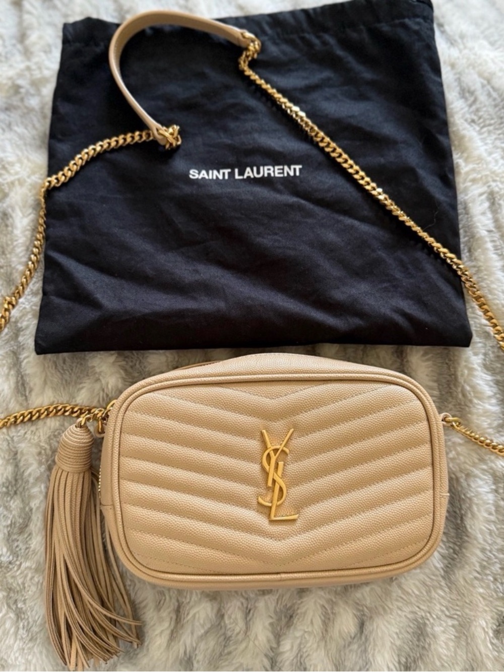 Grain De Poudre Matelasse Monogram Lou Camera Bag